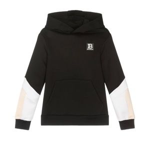 Balmain Black Colorblock Logo Hoodie